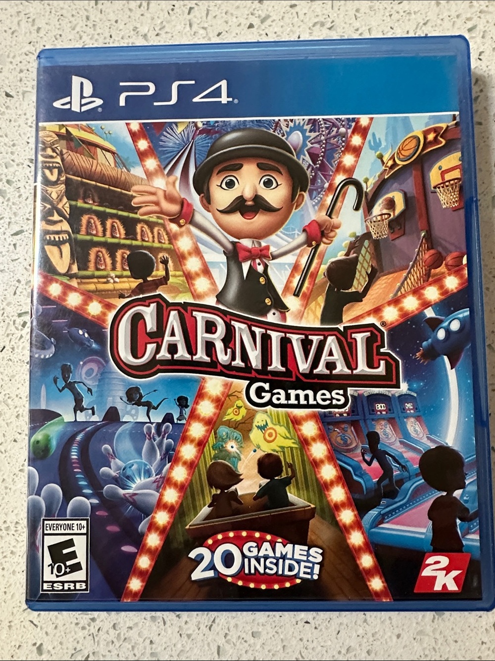 Sony Carnival Games PS4 - Blue Case with Colorful Arcade Art